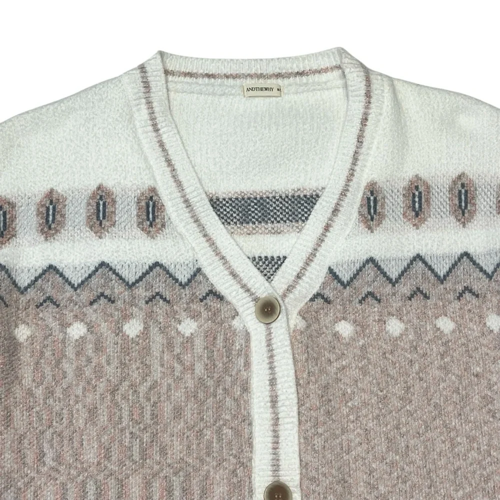 Andthewhy- Women’s Soft Acrylic Button Up Cardigan Sz. MD/L